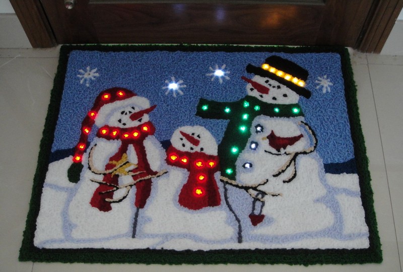 FY-002-F01クリスマス雪だ FY-002-F01安いクリスマス雪だるまTRUFTING玄関マットカーペット電球ランプ - カーペット光領域中国メーカー