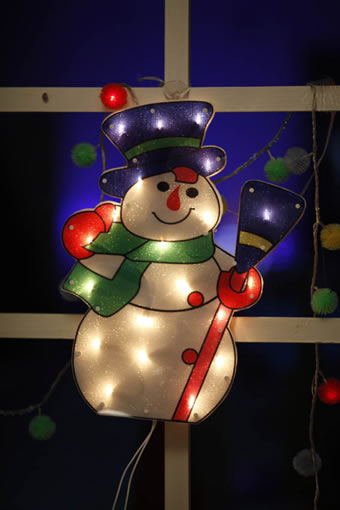 FY-60300 billig Weihnachten Schnee Mann Fenster Glühlampelampenadapters
