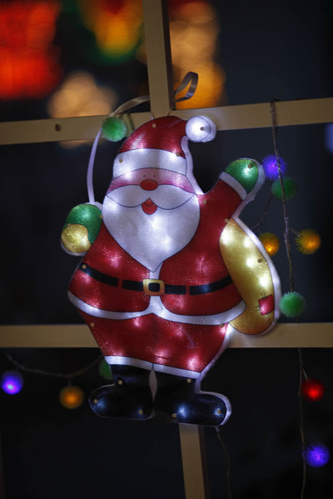 FY-60303安価なクリスマスサンタクロースウィンドウ電球ランプ