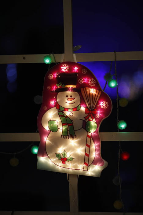 FY-60311安価なクリスマスの雪の男ウィンドウ電球ランプ