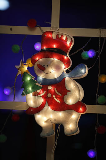 FY-60606安価なクリスマスの雪の男ウィンドウ電球ランプ