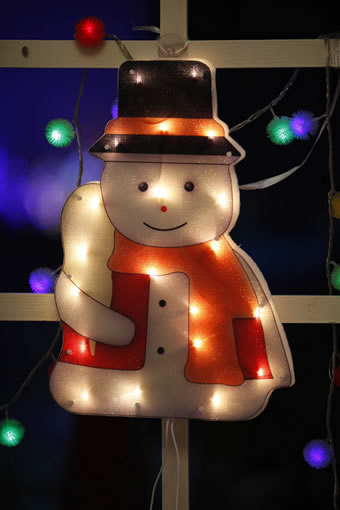 FY-60607安価なクリスマスの雪の男ウィンドウ電球ランプ
