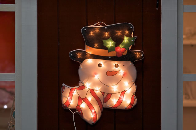 FY-60609安価なクリスマスの雪の男ウィンドウ電球ランプ
